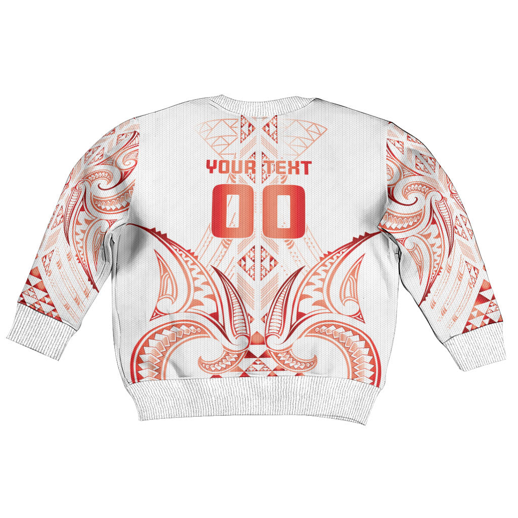 Maori Rugby Custom Ngaru Mangopare Kid Ugly Christmas Sweater Whero Niho Taniwha Motif