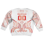 Maori Rugby Custom Ngaru Mangopare Kid Ugly Christmas Sweater Whero Niho Taniwha Motif