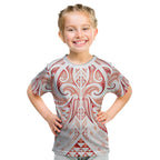 Maori Rugby Custom Ngaru Mangopare Kid T Shirt Whero Niho Taniwha Motif