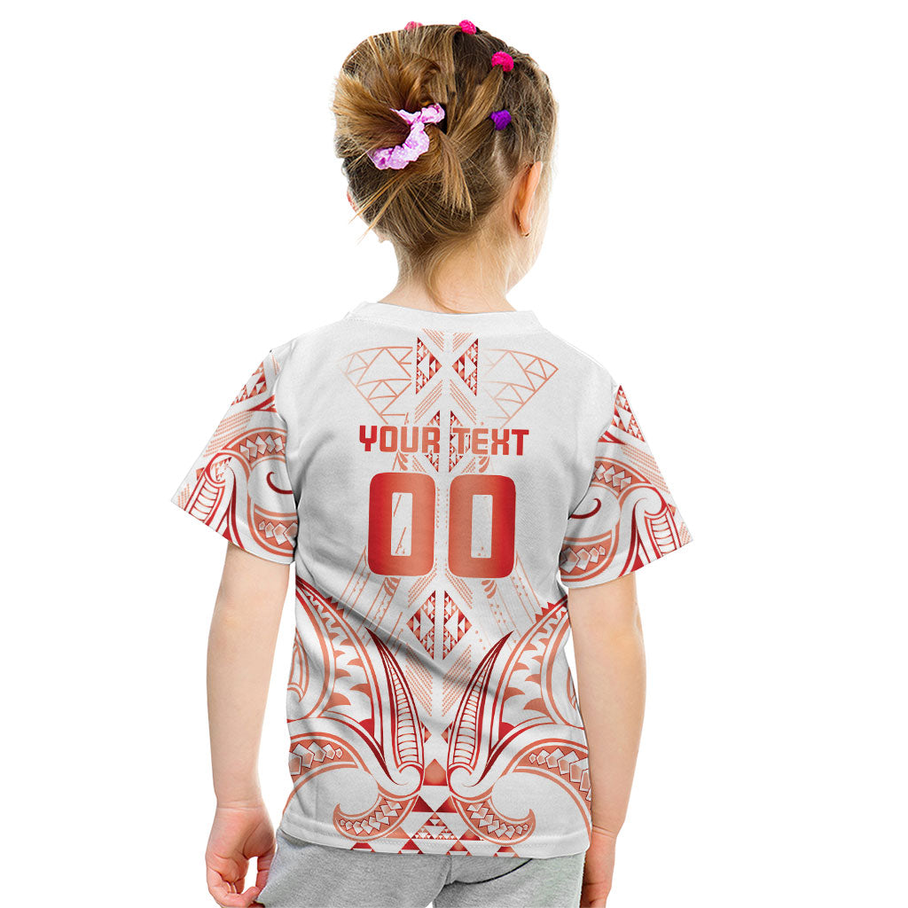 Maori Rugby Custom Ngaru Mangopare Kid T Shirt Whero Niho Taniwha Motif
