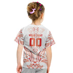 Maori Rugby Custom Ngaru Mangopare Kid T Shirt Whero Niho Taniwha Motif
