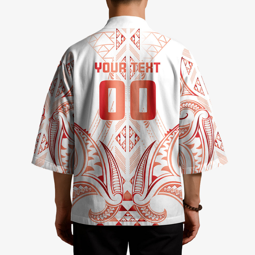 Maori Rugby Custom Ngaru Mangopare Kimono Whero Niho Taniwha Motif