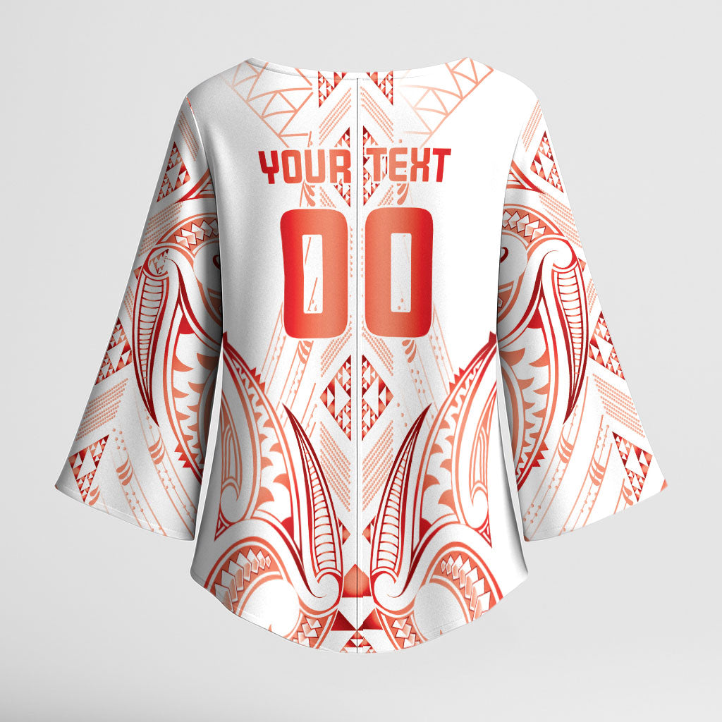 Maori Rugby Custom Ngaru Mangopare Kimono Sleeve Blouse Whero Niho Taniwha Motif