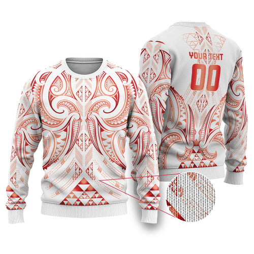 Maori Rugby Custom Ngaru Mangopare Ugly Christmas Sweater Whero Niho Taniwha Motif
