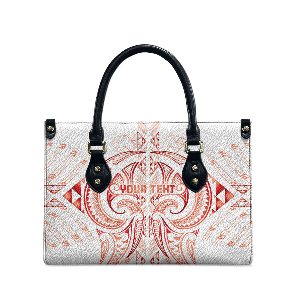 Maori Rugby Custom Ngaru Mangopare Leather Bag Whero Niho Taniwha Motif