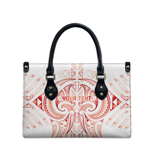 Maori Rugby Custom Ngaru Mangopare Leather Bag Whero Niho Taniwha Motif