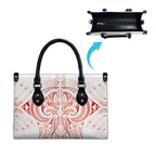 Maori Rugby Custom Ngaru Mangopare Leather Bag Whero Niho Taniwha Motif