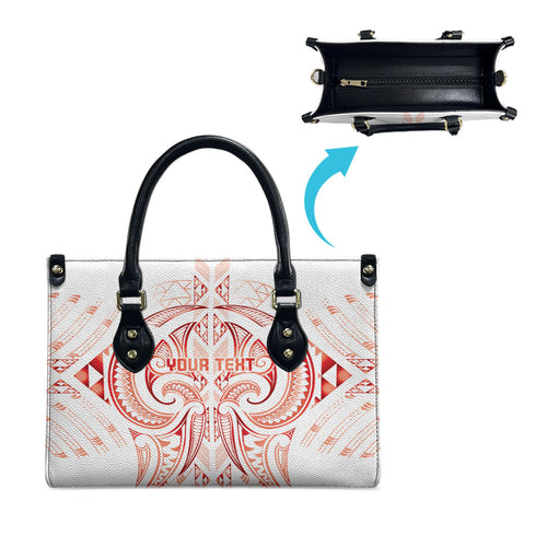 Maori Rugby Custom Ngaru Mangopare Leather Bag Whero Niho Taniwha Motif