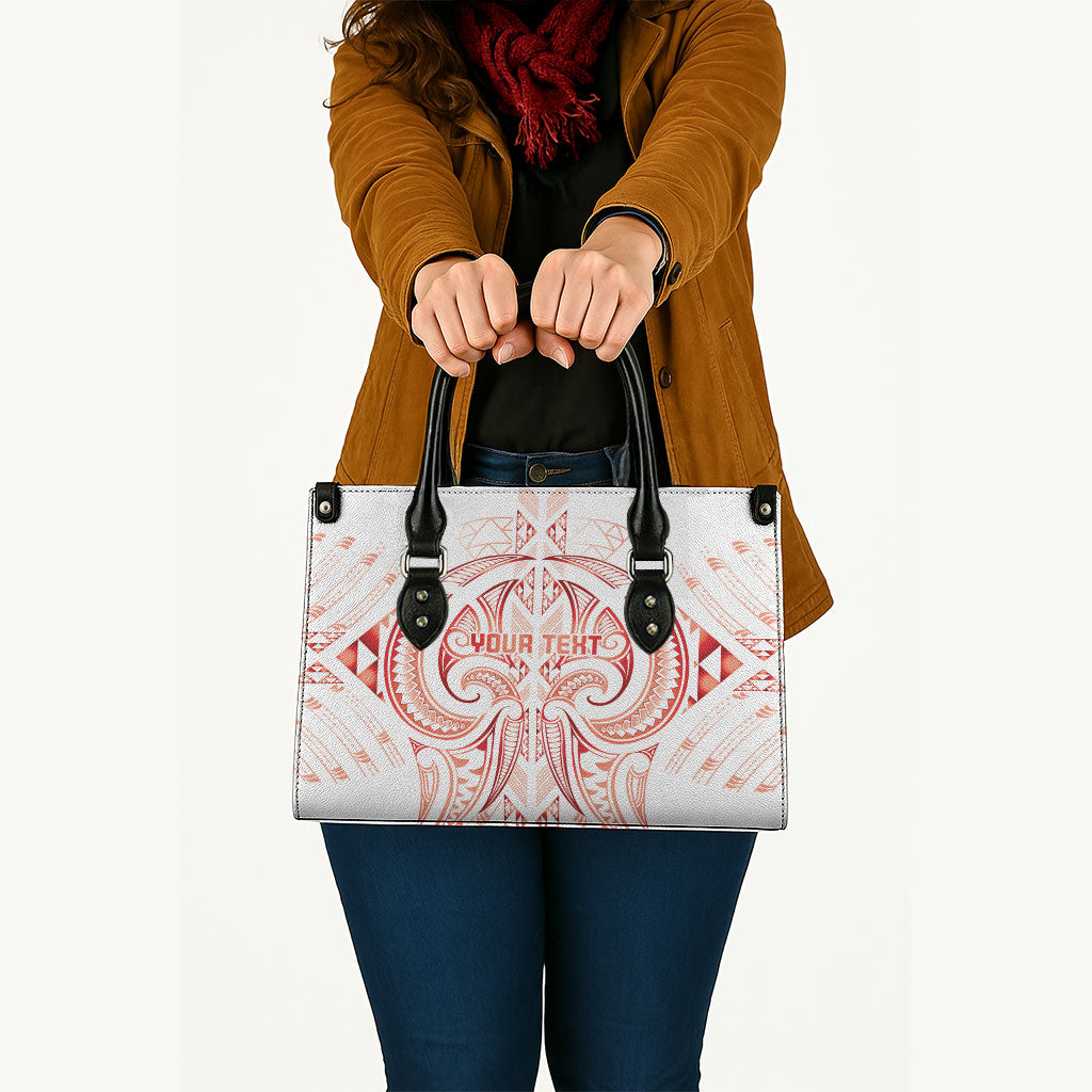 Maori Rugby Custom Ngaru Mangopare Leather Bag Whero Niho Taniwha Motif