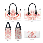 Maori Rugby Custom Ngaru Mangopare Leather Bag Whero Niho Taniwha Motif