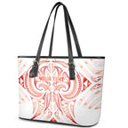 Maori Rugby Custom Ngaru Mangopare Leather Tote Bag Whero Niho Taniwha Motif