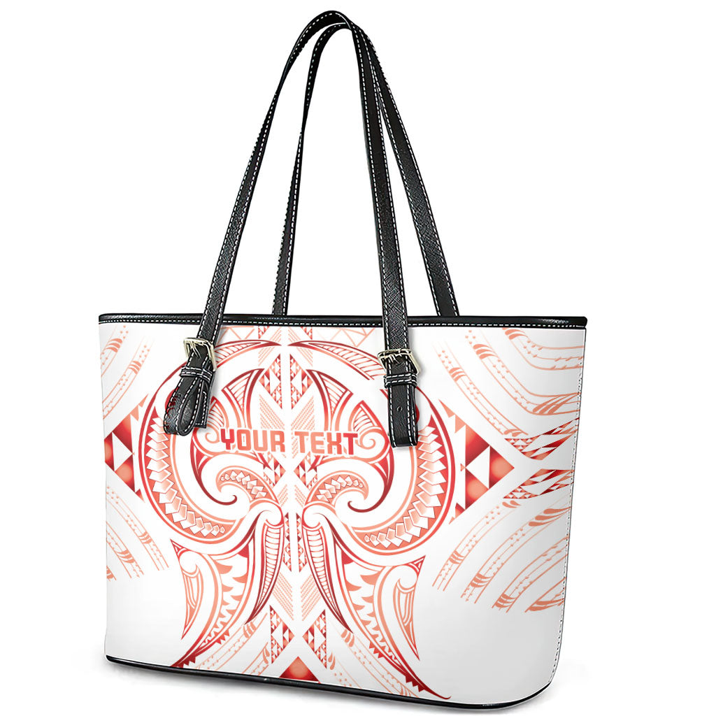 Maori Rugby Custom Ngaru Mangopare Leather Tote Bag Whero Niho Taniwha Motif