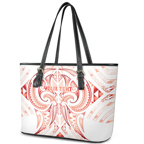 Maori Rugby Custom Ngaru Mangopare Leather Tote Bag Whero Niho Taniwha Motif