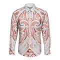 Maori Rugby Custom Ngaru Mangopare Long Sleeve Button Shirt Whero Niho Taniwha Motif
