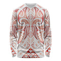 Maori Rugby Custom Ngaru Mangopare Long Sleeve Shirt Whero Niho Taniwha Motif