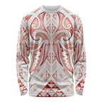 Maori Rugby Custom Ngaru Mangopare Long Sleeve Shirt Whero Niho Taniwha Motif
