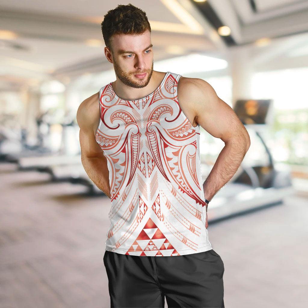 Maori Rugby Custom Ngaru Mangopare Men Tank Top Whero Niho Taniwha Motif