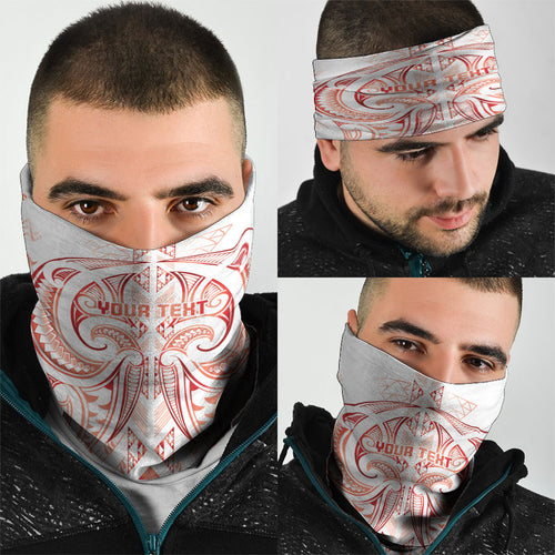 Maori Rugby Custom Ngaru Mangopare Neck Gaiter Whero Niho Taniwha Motif