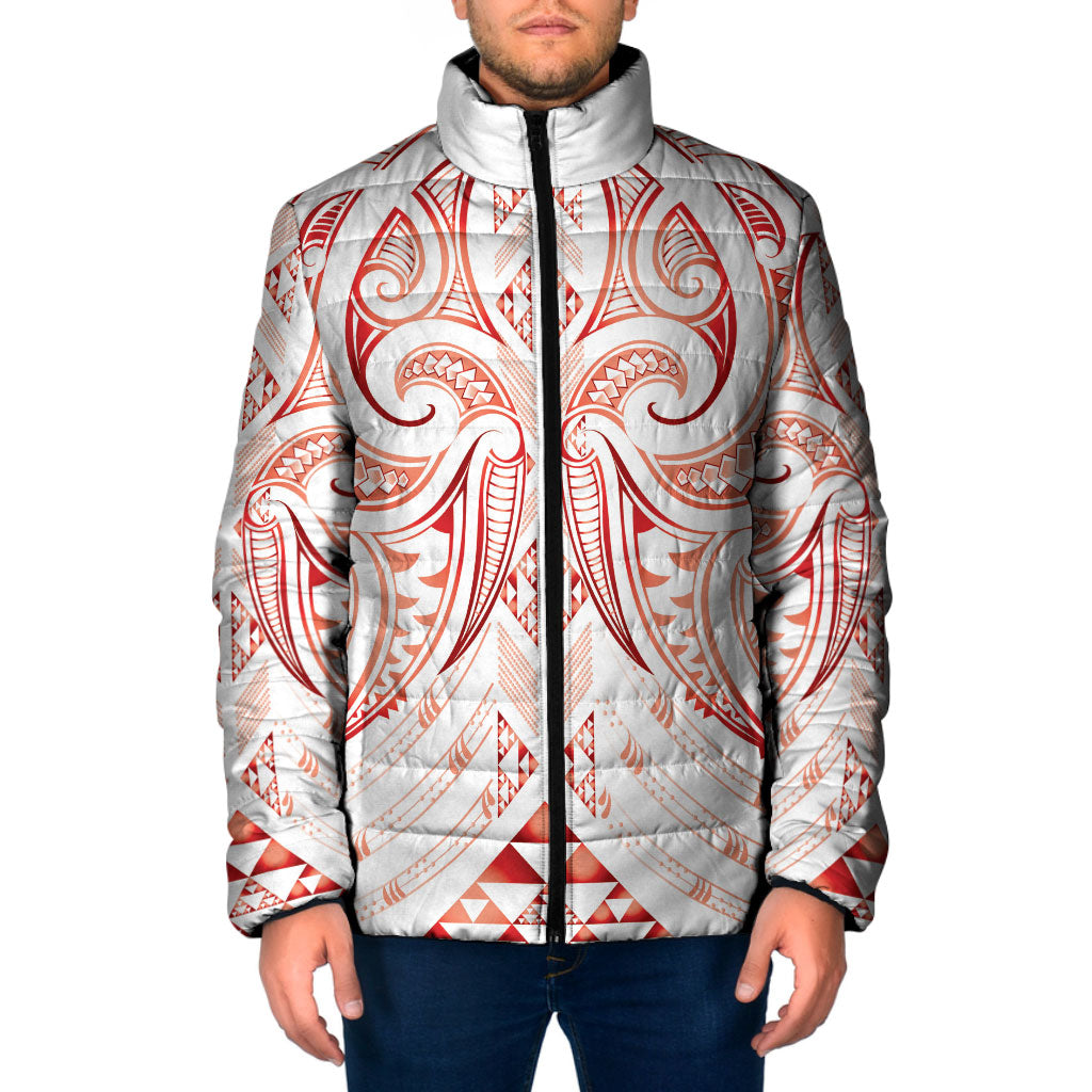 Maori Rugby Custom Ngaru Mangopare Padded Jacket Whero Niho Taniwha Motif