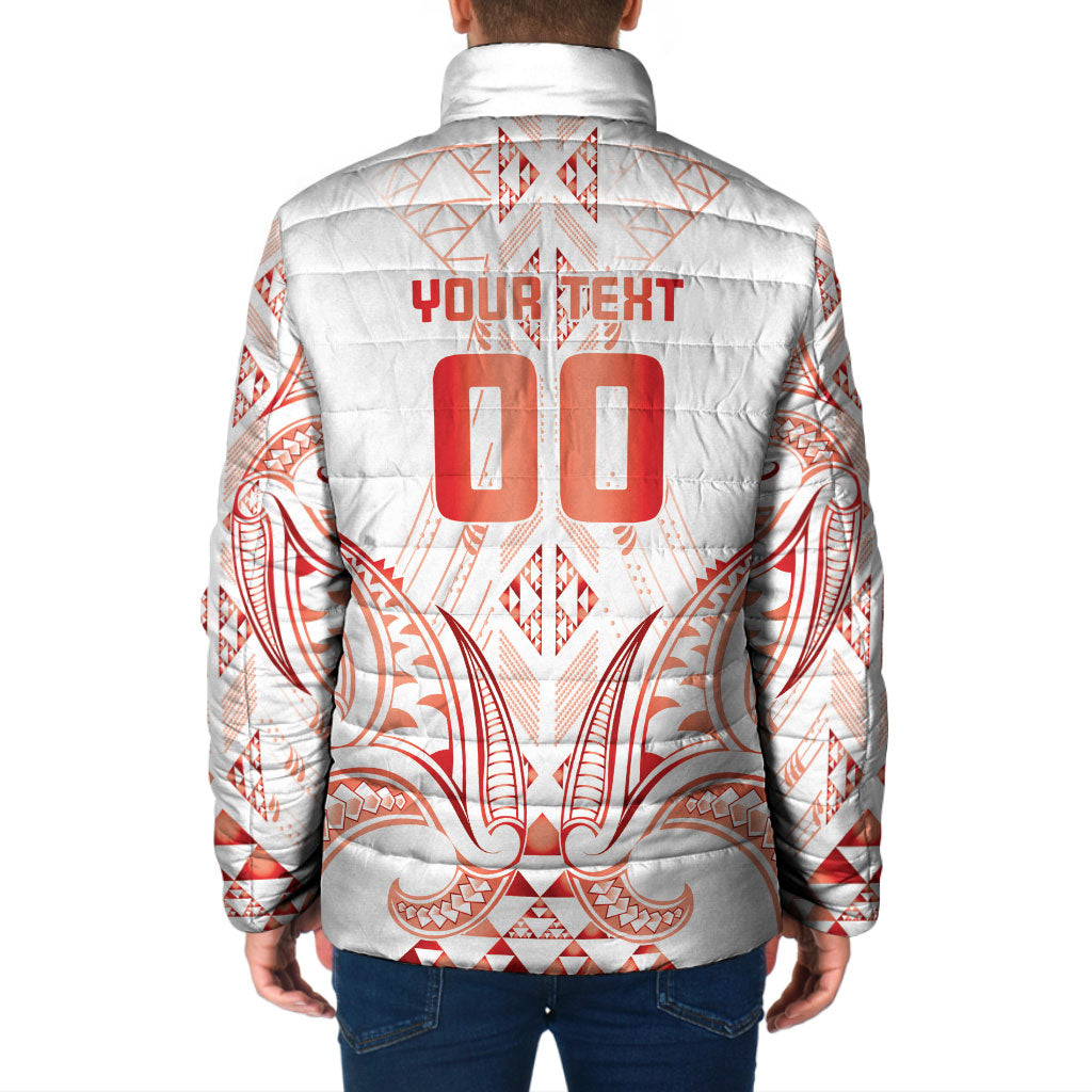 Maori Rugby Custom Ngaru Mangopare Padded Jacket Whero Niho Taniwha Motif