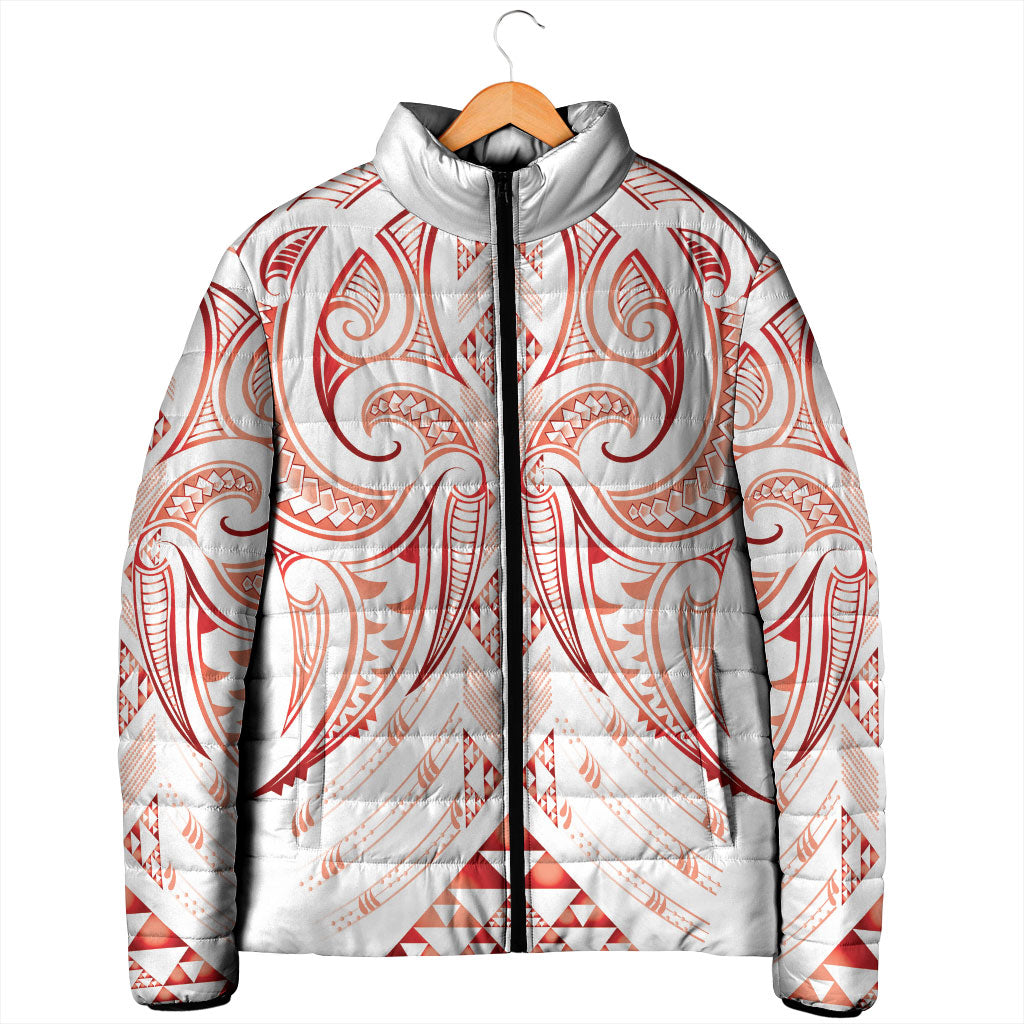 Maori Rugby Custom Ngaru Mangopare Padded Jacket Whero Niho Taniwha Motif