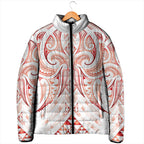 Maori Rugby Custom Ngaru Mangopare Padded Jacket Whero Niho Taniwha Motif