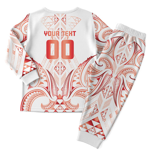 Maori Rugby Custom Ngaru Mangopare Christmas Pajama Set Whero Niho Taniwha Motif