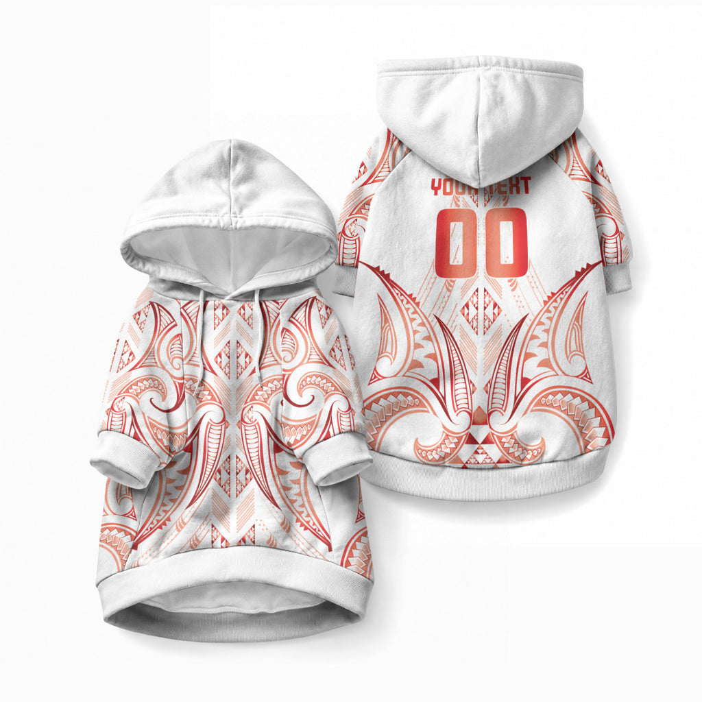 Maori Rugby Custom Ngaru Mangopare Pet Hoodie Whero Niho Taniwha Motif