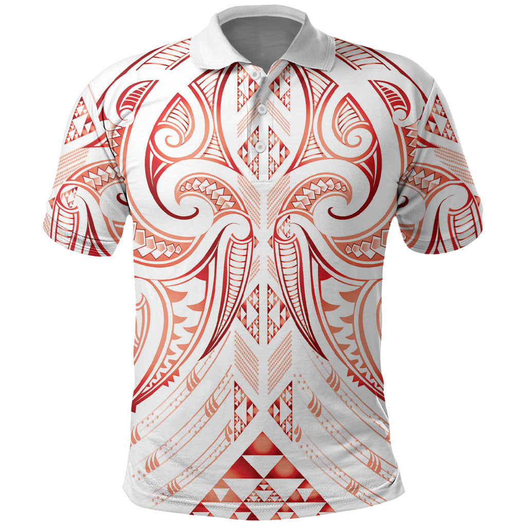 Maori Rugby Custom Ngaru Mangopare Polo Shirt Whero Niho Taniwha Motif