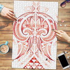 Maori Rugby Custom Ngaru Mangopare Puzzle Whero Niho Taniwha Motif