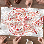 Maori Rugby Custom Ngaru Mangopare Puzzle Whero Niho Taniwha Motif