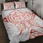 Maori Rugby Custom Ngaru Mangopare Quilt Bed Set Whero Niho Taniwha Motif