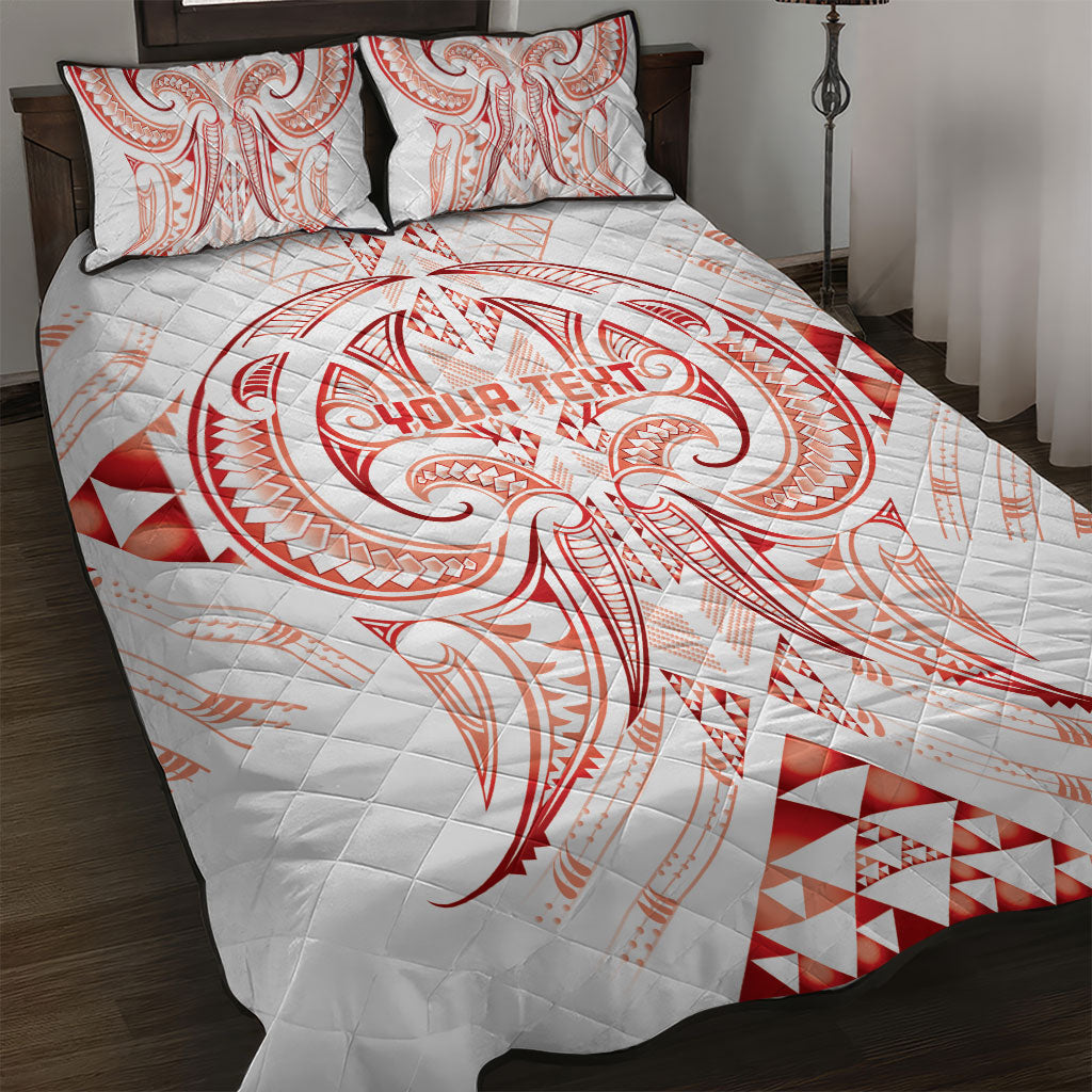 Maori Rugby Custom Ngaru Mangopare Quilt Bed Set Whero Niho Taniwha Motif