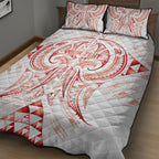Maori Rugby Custom Ngaru Mangopare Quilt Bed Set Whero Niho Taniwha Motif