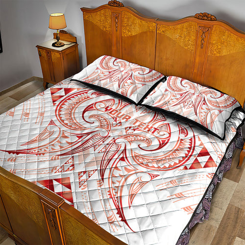 Maori Rugby Custom Ngaru Mangopare Quilt Bed Set Whero Niho Taniwha Motif