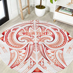 Maori Rugby Custom Ngaru Mangopare Round Carpet Whero Niho Taniwha Motif