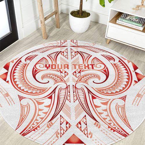 Maori Rugby Custom Ngaru Mangopare Round Carpet Whero Niho Taniwha Motif