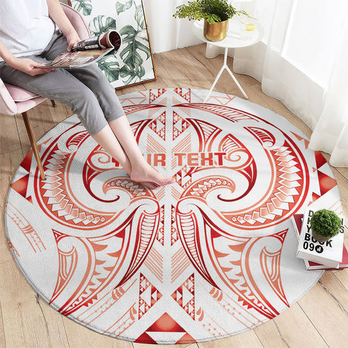 Maori Rugby Custom Ngaru Mangopare Round Carpet Whero Niho Taniwha Motif