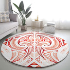 Maori Rugby Custom Ngaru Mangopare Round Carpet Whero Niho Taniwha Motif