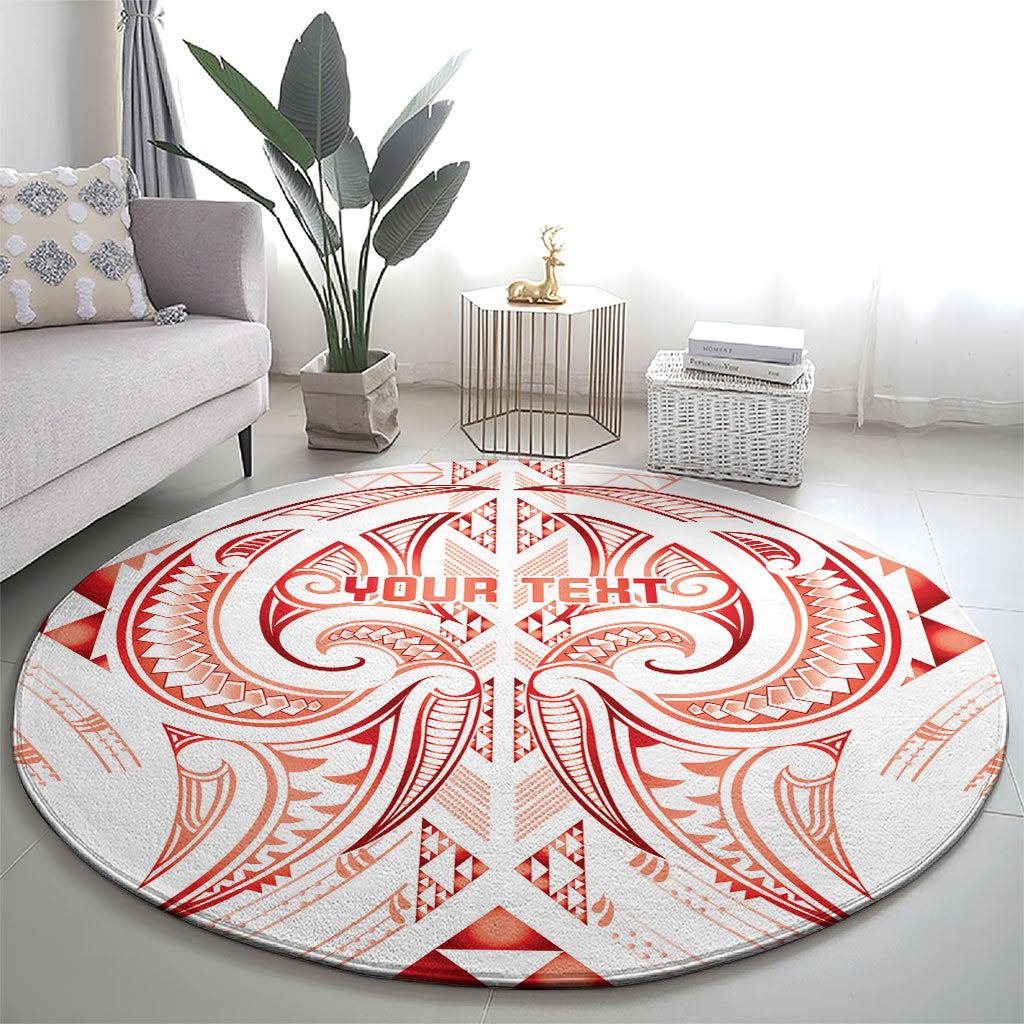 Maori Rugby Custom Ngaru Mangopare Round Carpet Whero Niho Taniwha Motif