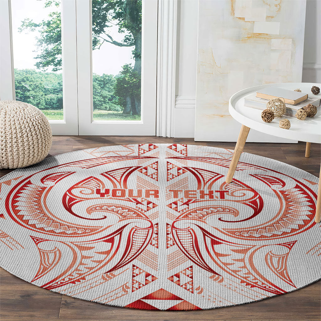 Maori Rugby Custom Ngaru Mangopare Round Carpet Whero Niho Taniwha Motif