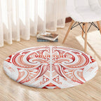 Maori Rugby Custom Ngaru Mangopare Round Carpet Whero Niho Taniwha Motif