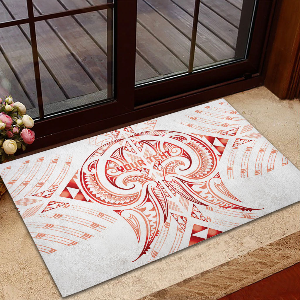 Maori Rugby Custom Ngaru Mangopare Rubber Doormat Whero Niho Taniwha Motif