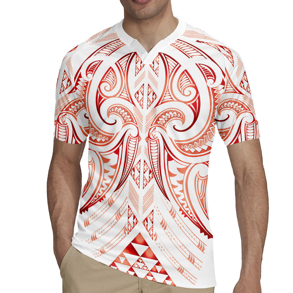 Maori Rugby Custom Ngaru Mangopare Rugby Jersey Whero Niho Taniwha Motif