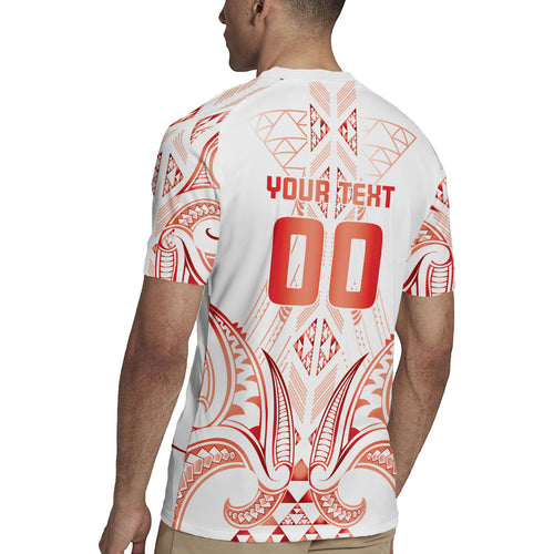 Maori Rugby Custom Ngaru Mangopare Rugby Jersey Whero Niho Taniwha Motif