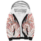 Maori Rugby Custom Ngaru Mangopare Sherpa Hoodie Whero Niho Taniwha Motif