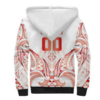 Maori Rugby Custom Ngaru Mangopare Sherpa Hoodie Whero Niho Taniwha Motif