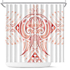 Maori Rugby Custom Ngaru Mangopare Shower Curtain Whero Niho Taniwha Motif