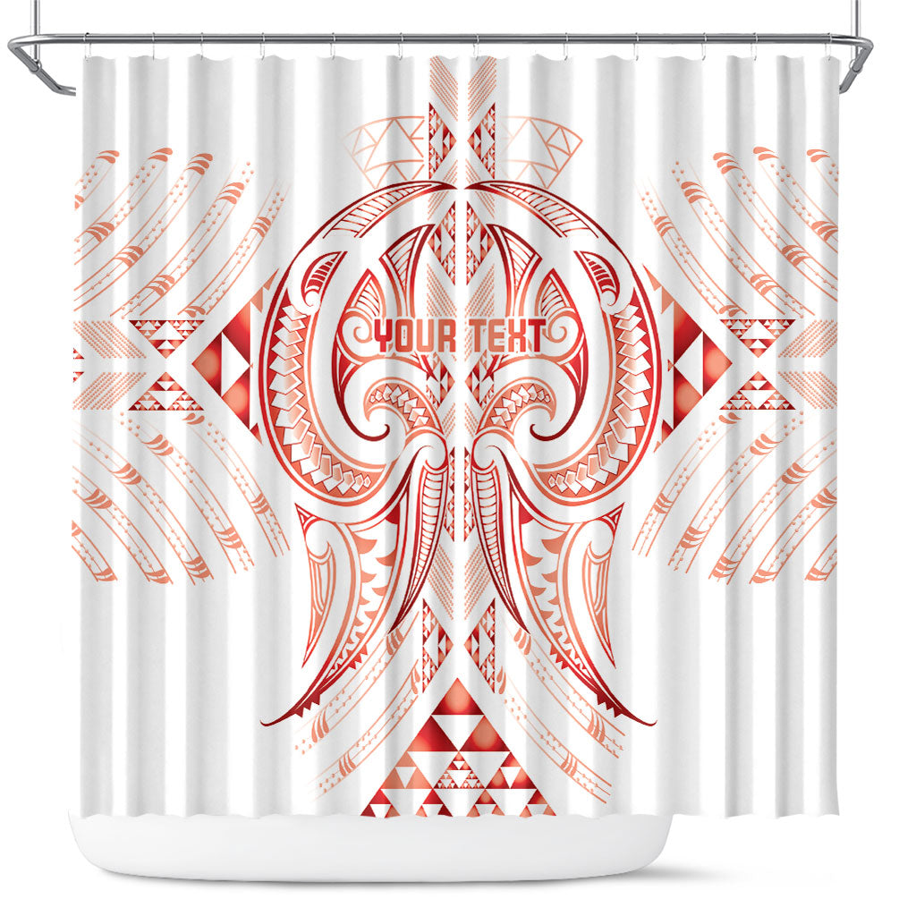 Maori Rugby Custom Ngaru Mangopare Shower Curtain Whero Niho Taniwha Motif