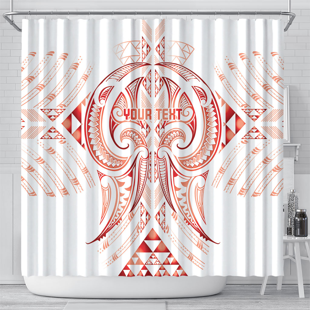 Maori Rugby Custom Ngaru Mangopare Shower Curtain Whero Niho Taniwha Motif